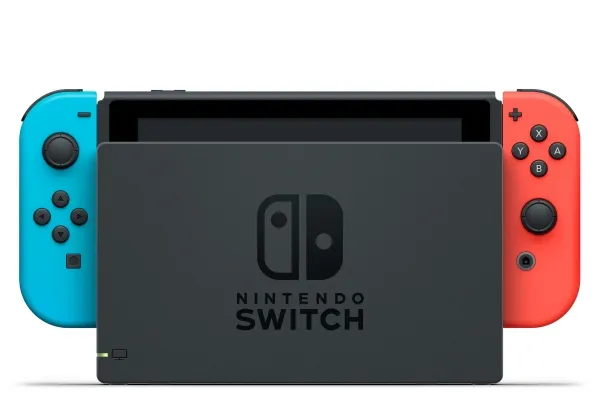 Nintendo | Switch V2 - Spilkonsol - Full HD - 32GB - sort | Inkl. 2 x Joy-Con (Neonrød/Neonblå)