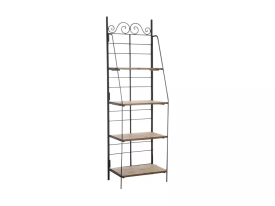 Etagère en métal et bois pliante