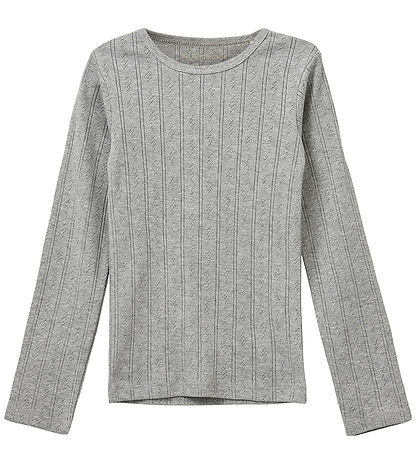 Sofie Schnoor Bluse - PetriciaSY Pointelle - Grau Meliert m. Loc