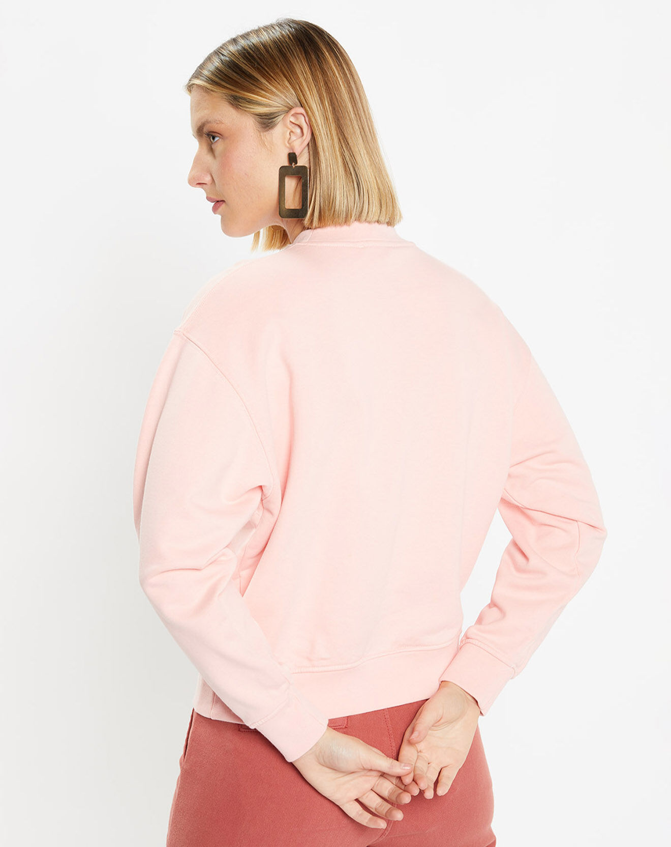Galeries Lafayette Sweat court en Coton bio molletonné Billie rose
