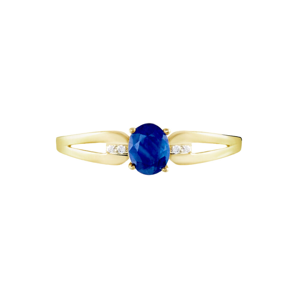 Bague Or Jaune Ebrard Saphir Diamants
