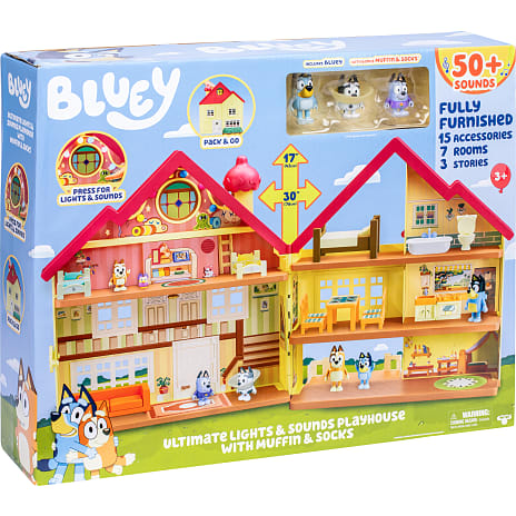 Bluey legehus med lys, lyd og figurer