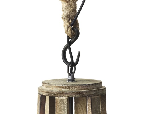 Hanglamp, 1-lichts, Ø 43 cm, zwart/bruin