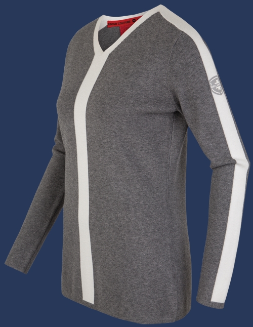 Damen Pullover 013 KoNitH, Ashgrey/Ivory