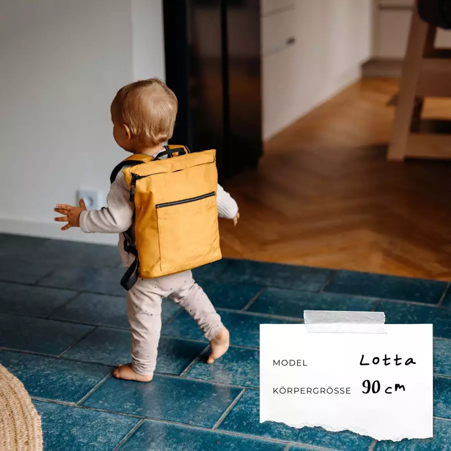 Anna und Oskar Fairer Kinderrucksack Kalle Mini Senfgelb