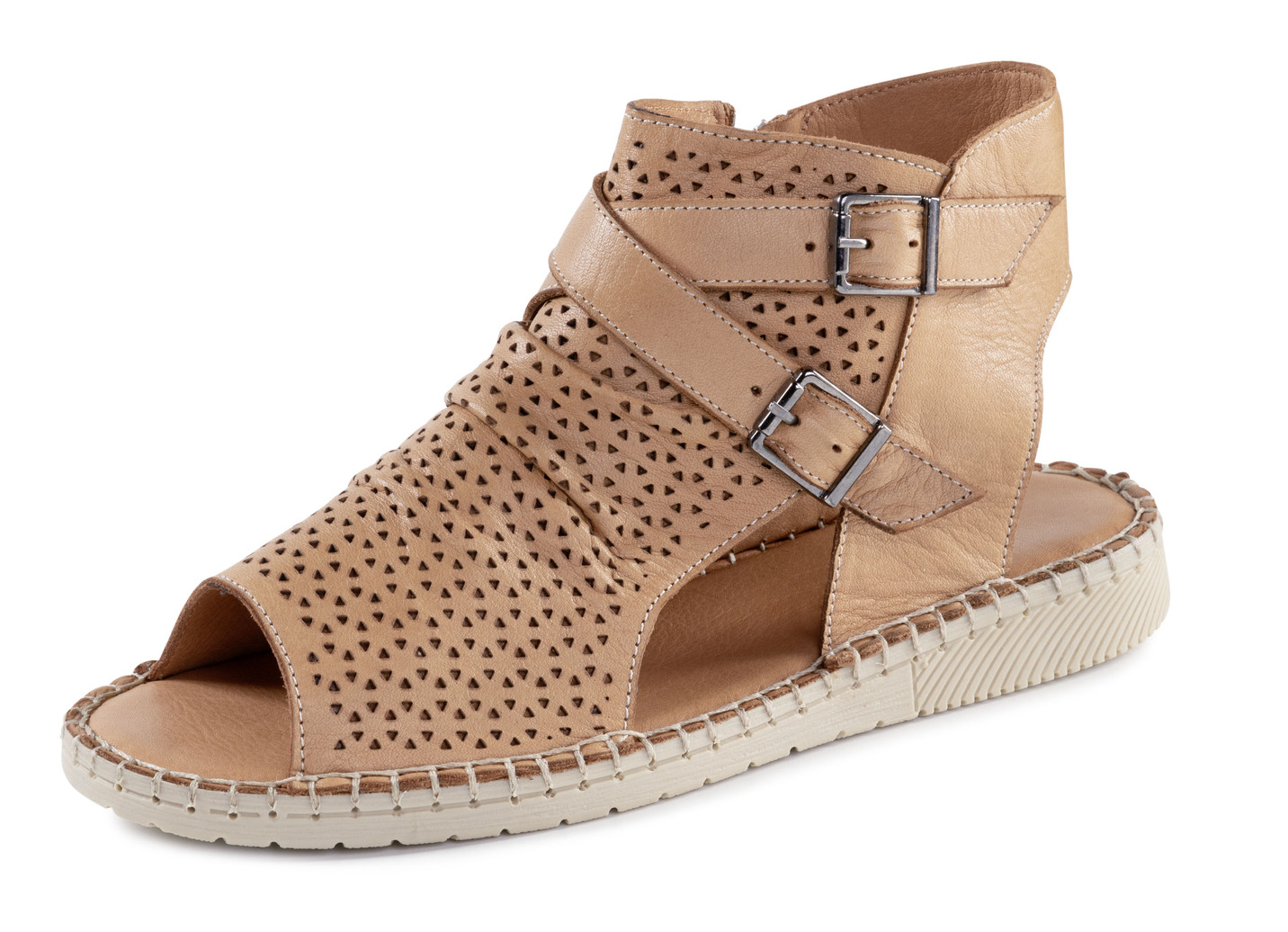 Gemini Sandale aus weichem Nappaleder mit Zierperforation