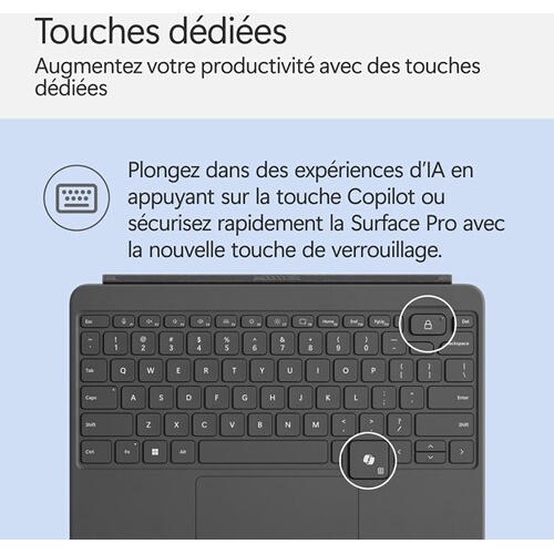 Clavier pour tablette Microsoft Surface Pro 12 pouces avec Surface Slim Pen - Ardoise
