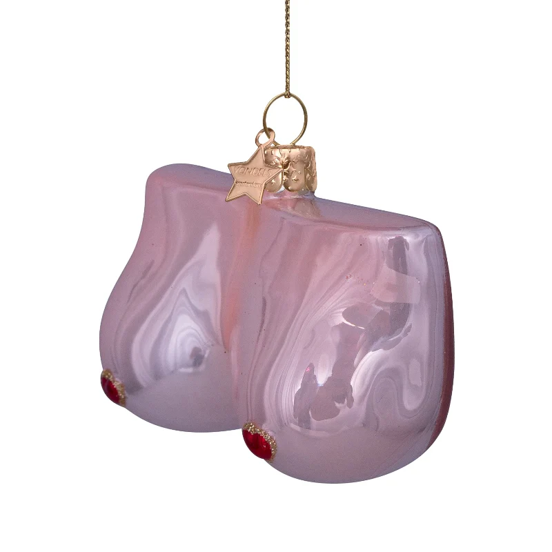 Vondels  Bryster m. hjerter juleophæng - H7 cm.