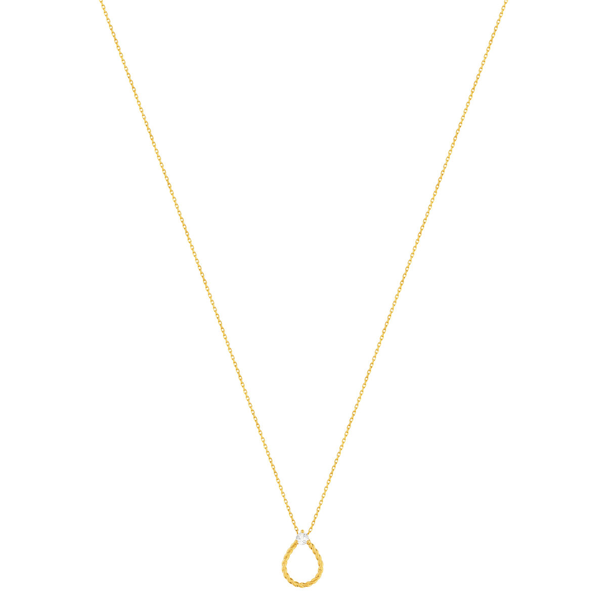 Collier plaqué or zirconia 45 cm