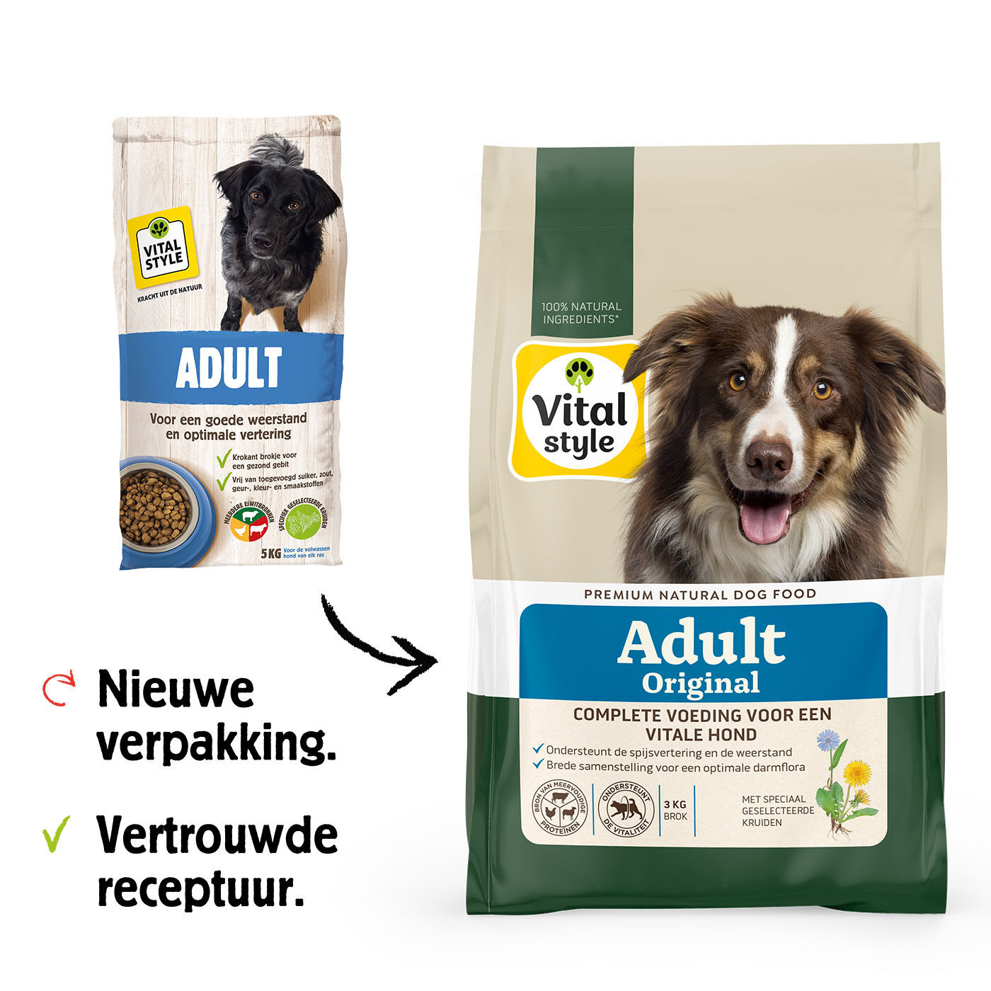 VITALstyle Adult - Hondenvoer - 3 Kilogram - rund, kip, varken, lam