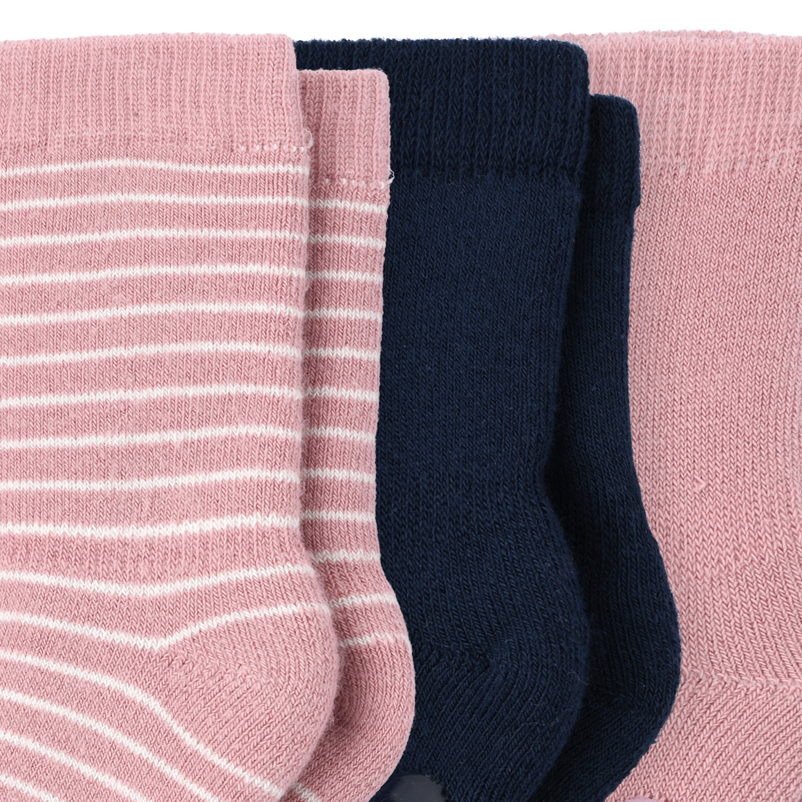 Famy 3 Paar Baby Stoppersocken im Set rosa / dunkelblau