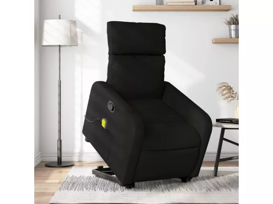 Fauteuil massant inclinable Noir Tissu