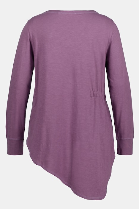 Shirt, Zipfelsaum, Rundhals, Langarm, Biobaumwolle