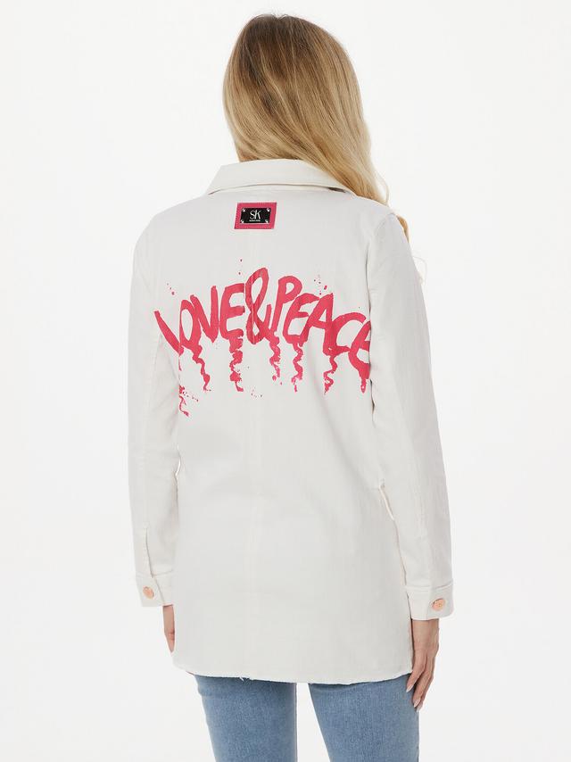 Hemdjacke mit Destroy Love & Peace