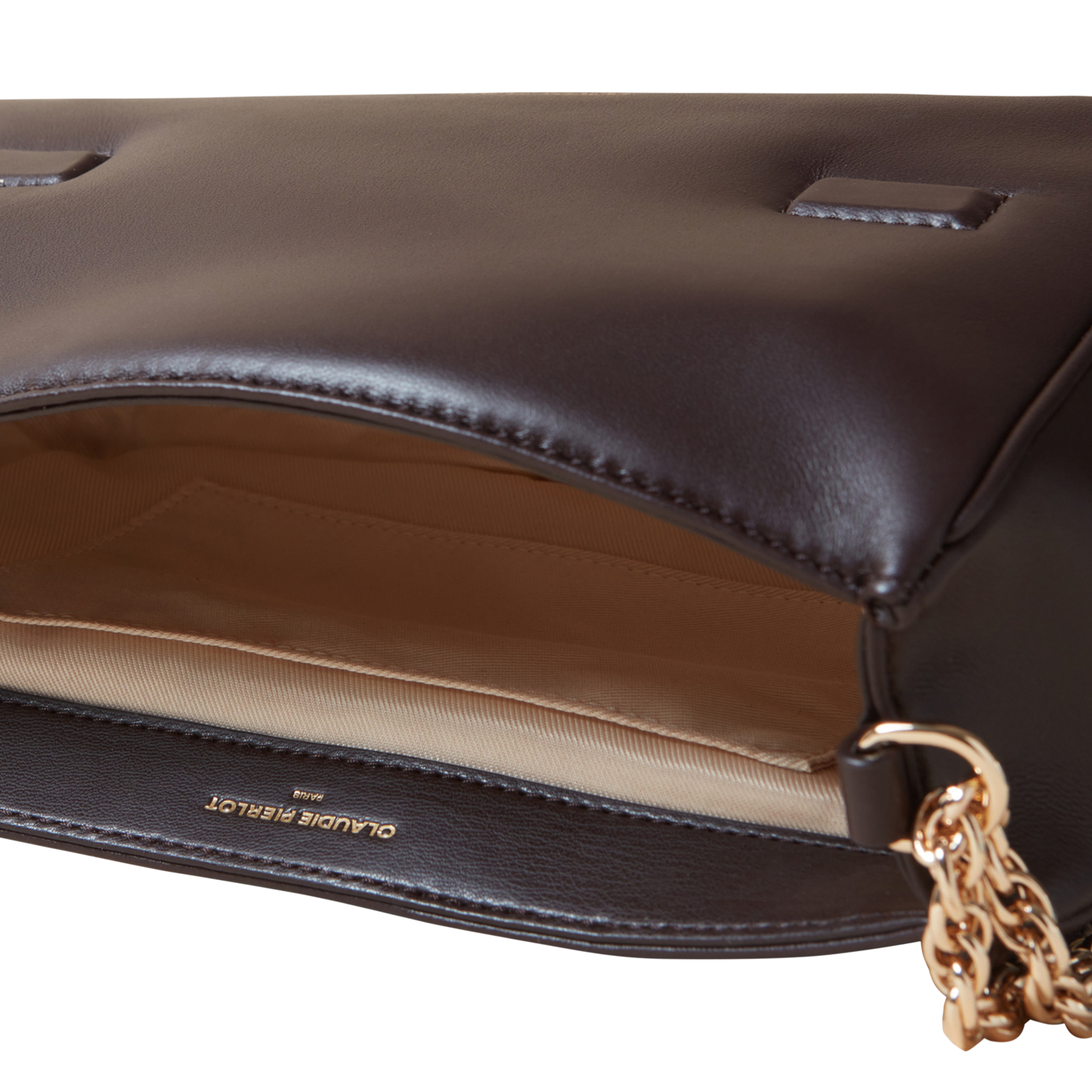 Sac bandoulière en cuir matelassé| Marron