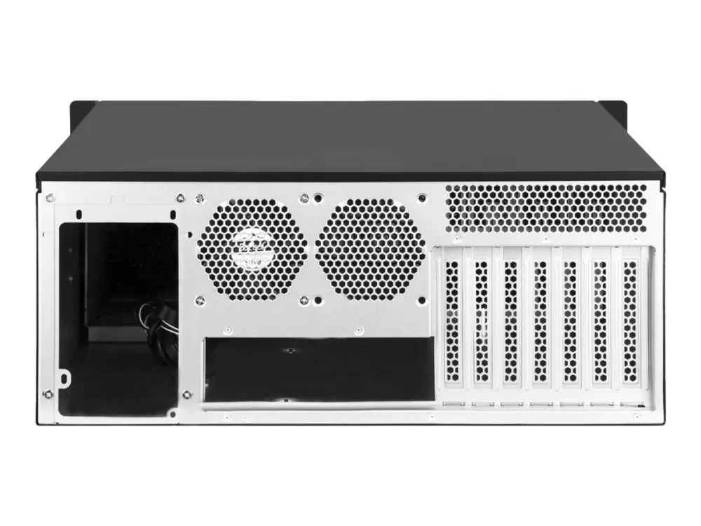 SilverStone RM42-502 - Rack-monterbar - 4U - SSI EEB - ingen strømforsyning (ATX / PS/2) - sort - USB/Lyd