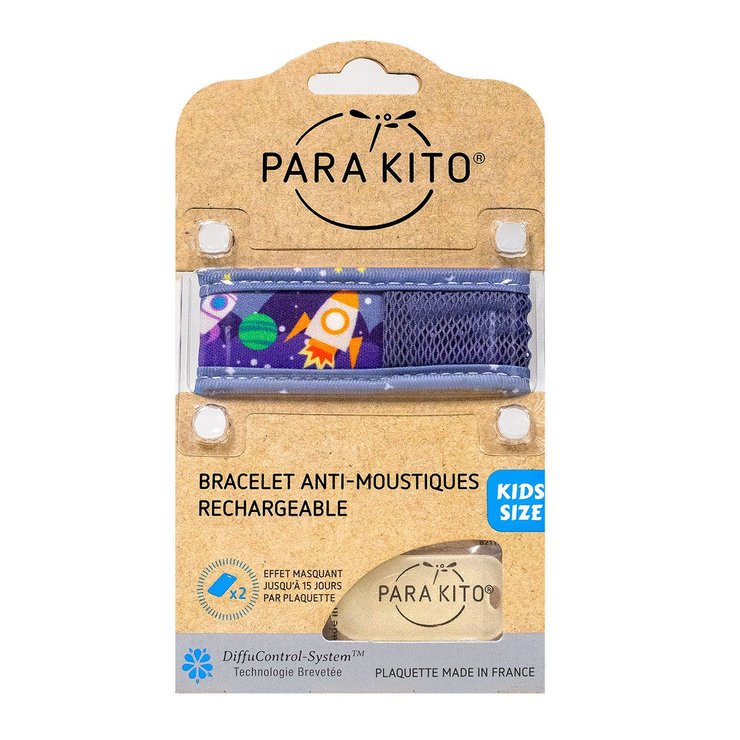 Bracelet anti-moustiques rechargeable enfant Space bleu
