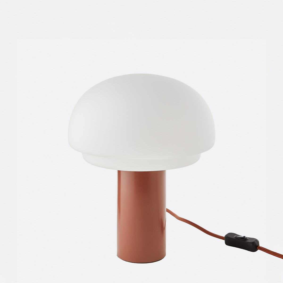 LA REDOUTE INTERIEURS<br>Luminária de vidro opalino e ferro H27.5 Agathilda