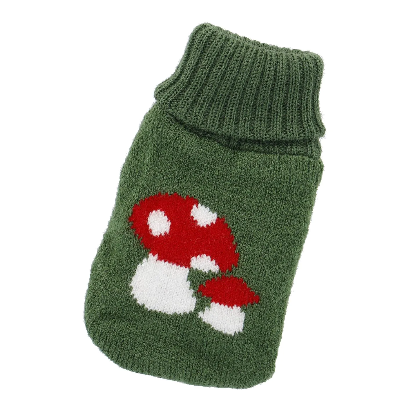 Strick-Taschenwärme Pilz, grün, 13 cm