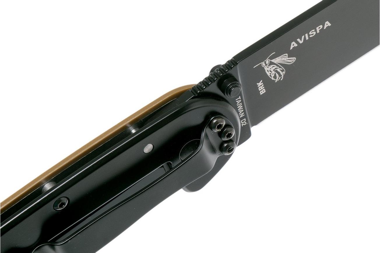 ESEE Avispa zakmes, black D2 blade, Coyote Brown handle BRK1302CBB