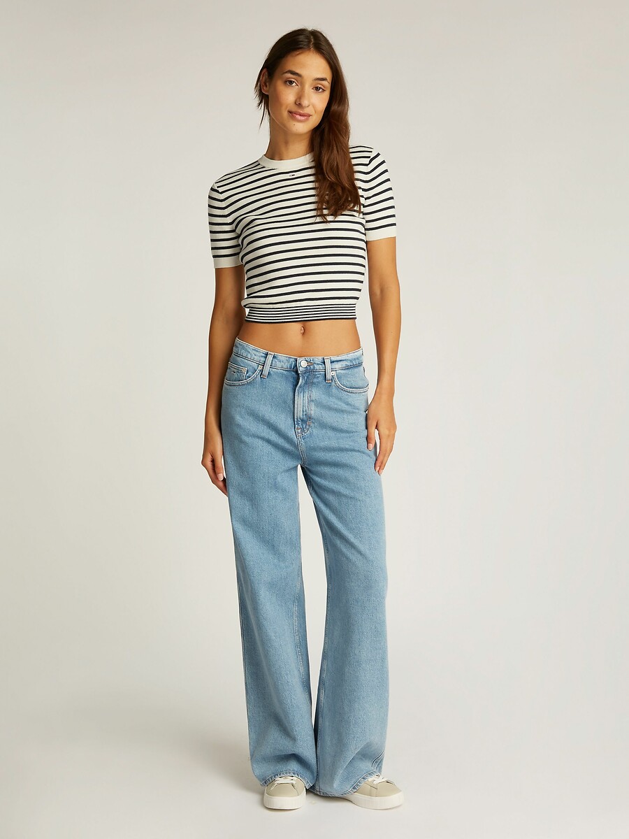 TOMMY JEANS<br>Suéter listrado de gola redonda