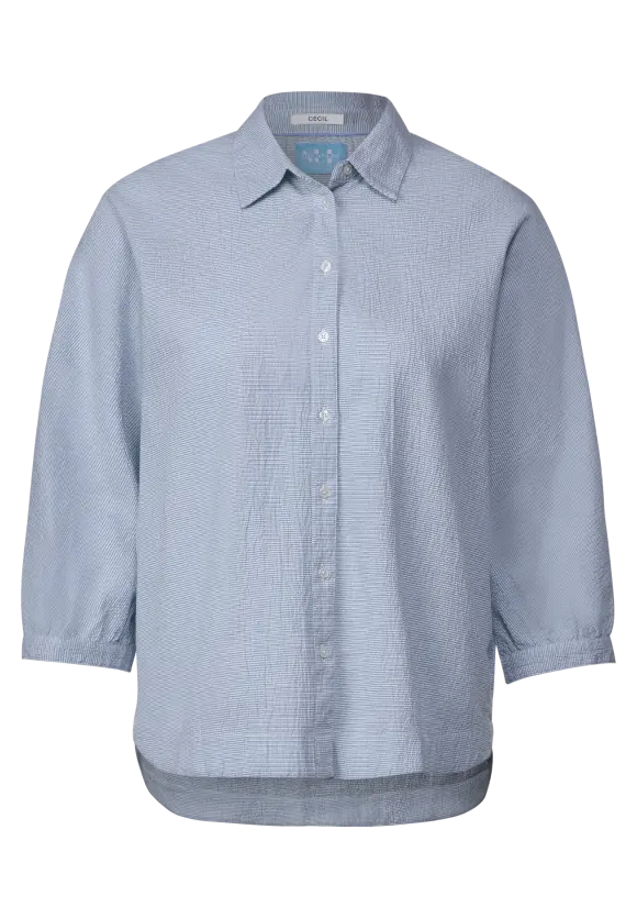 3/4 Seersucker Bluse - blouse blue