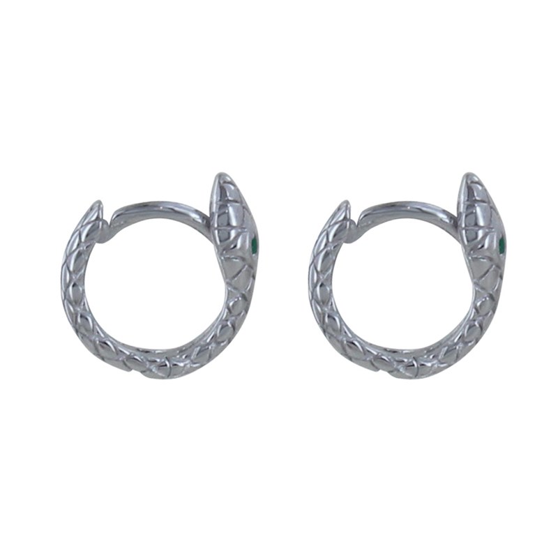 Boucles d'Oreilles Mini Créoles Argent Tête de Serpent