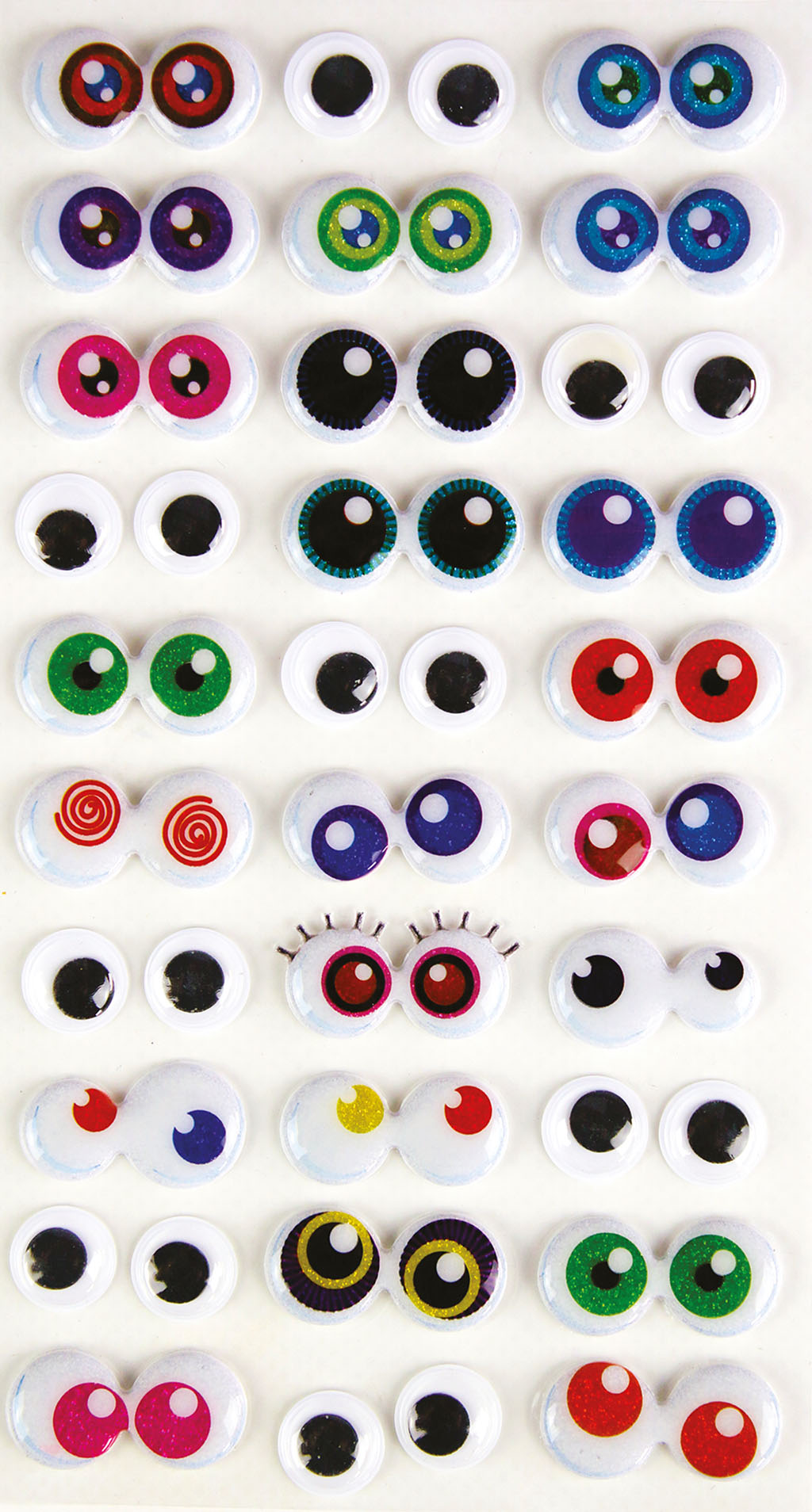 Lot de 30 stickers yeux mobiles 3D