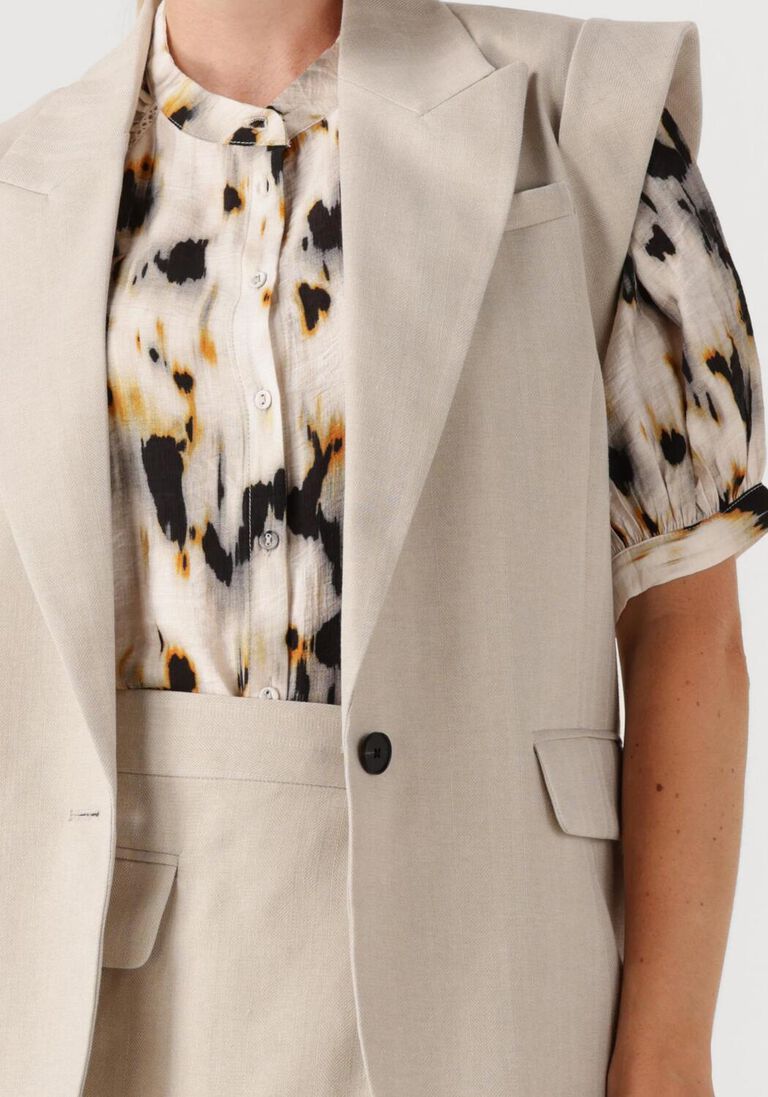 beige co'couture blazer lisacc linen wing vest