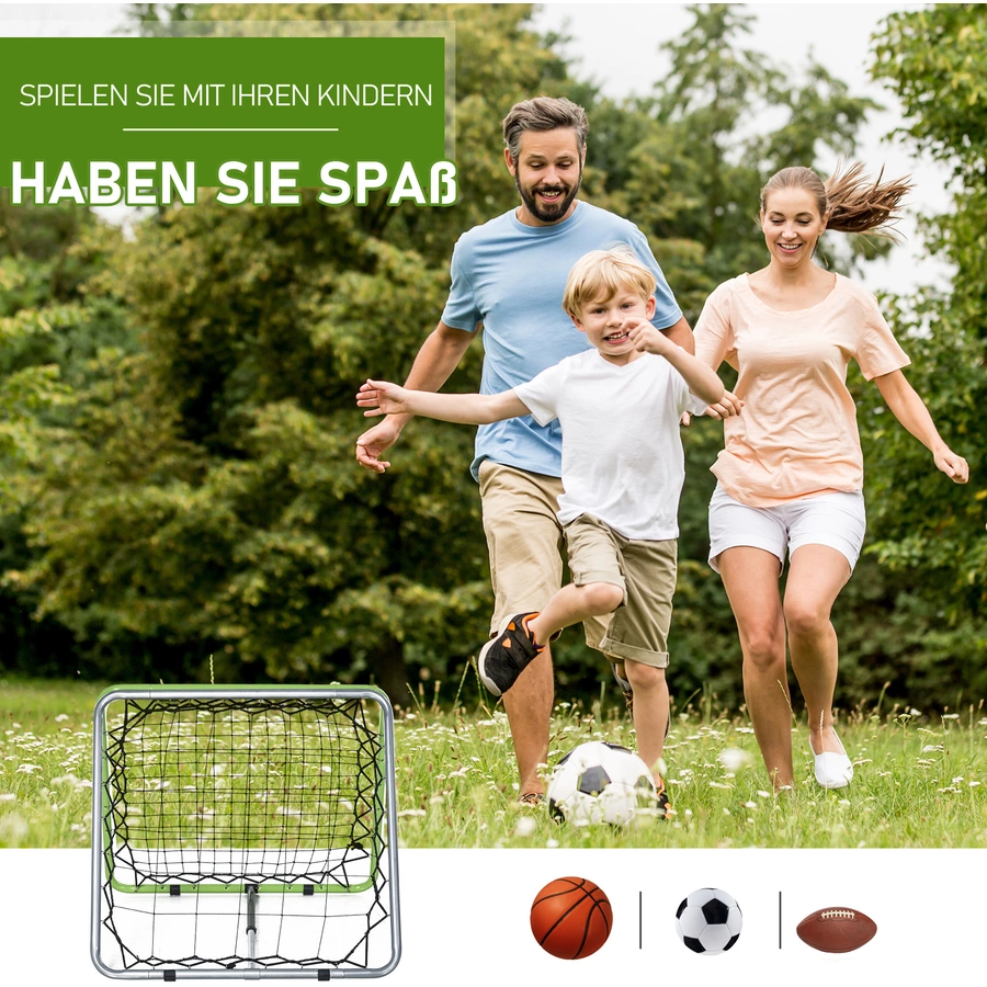 HOMCOM Rückprallwand faltbar grau, grün, schwarz