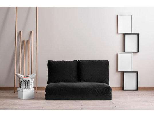 CONCEPT1 - Canapé lit Taida 2 places noir 120 x 68 x h62
