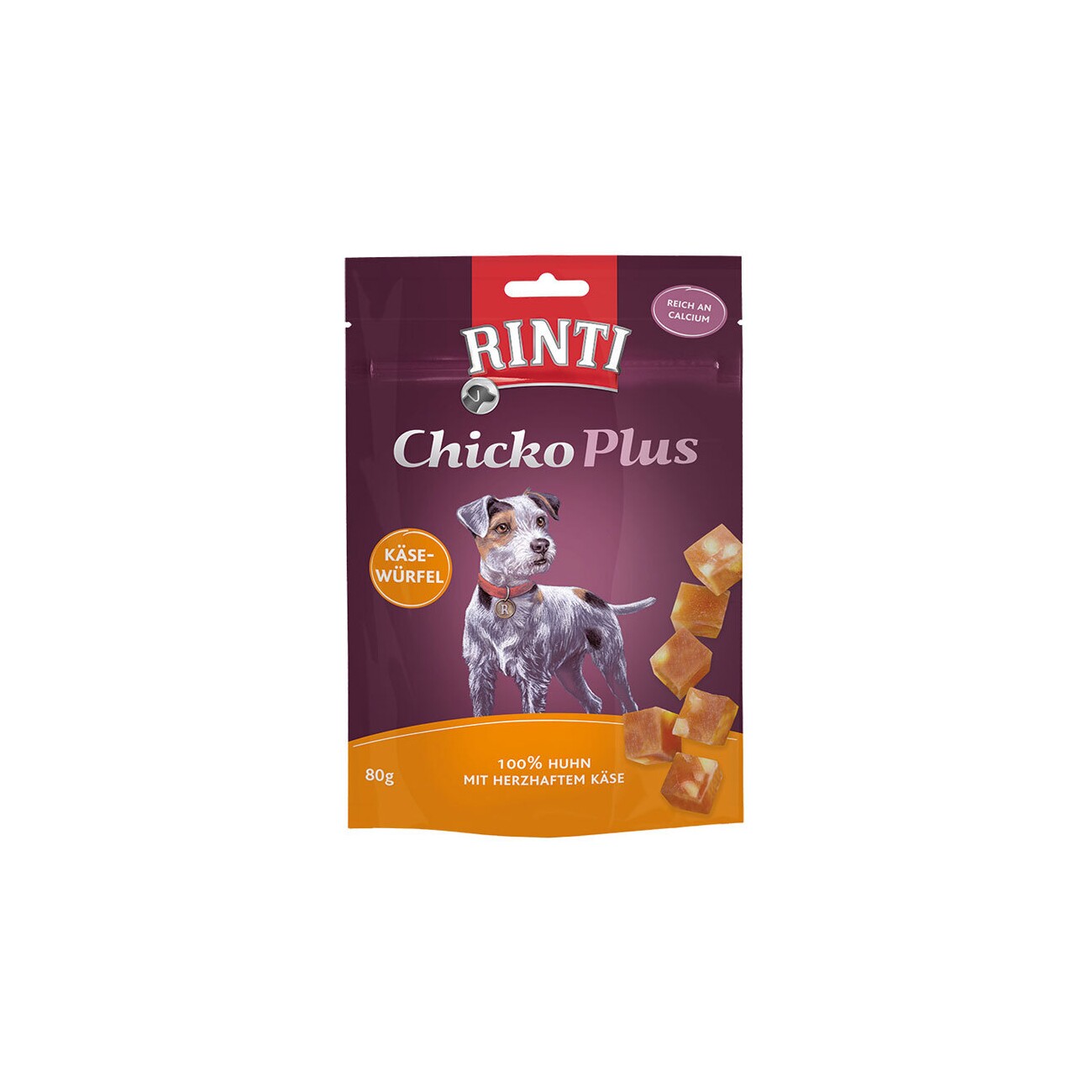 RINTI Chicko Plus Käsewürfel, Huhn mit Käse 12x80 g