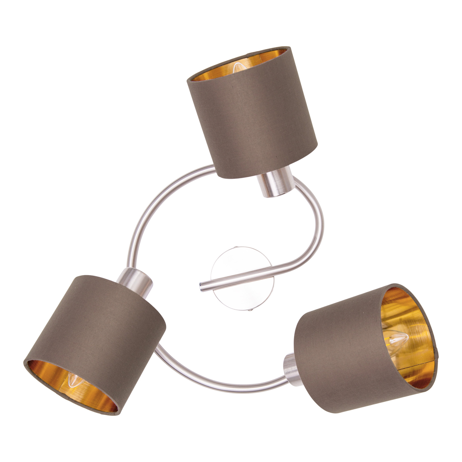 Deckenstrahler MARON - braun-Nickel matt - 3-flammig
