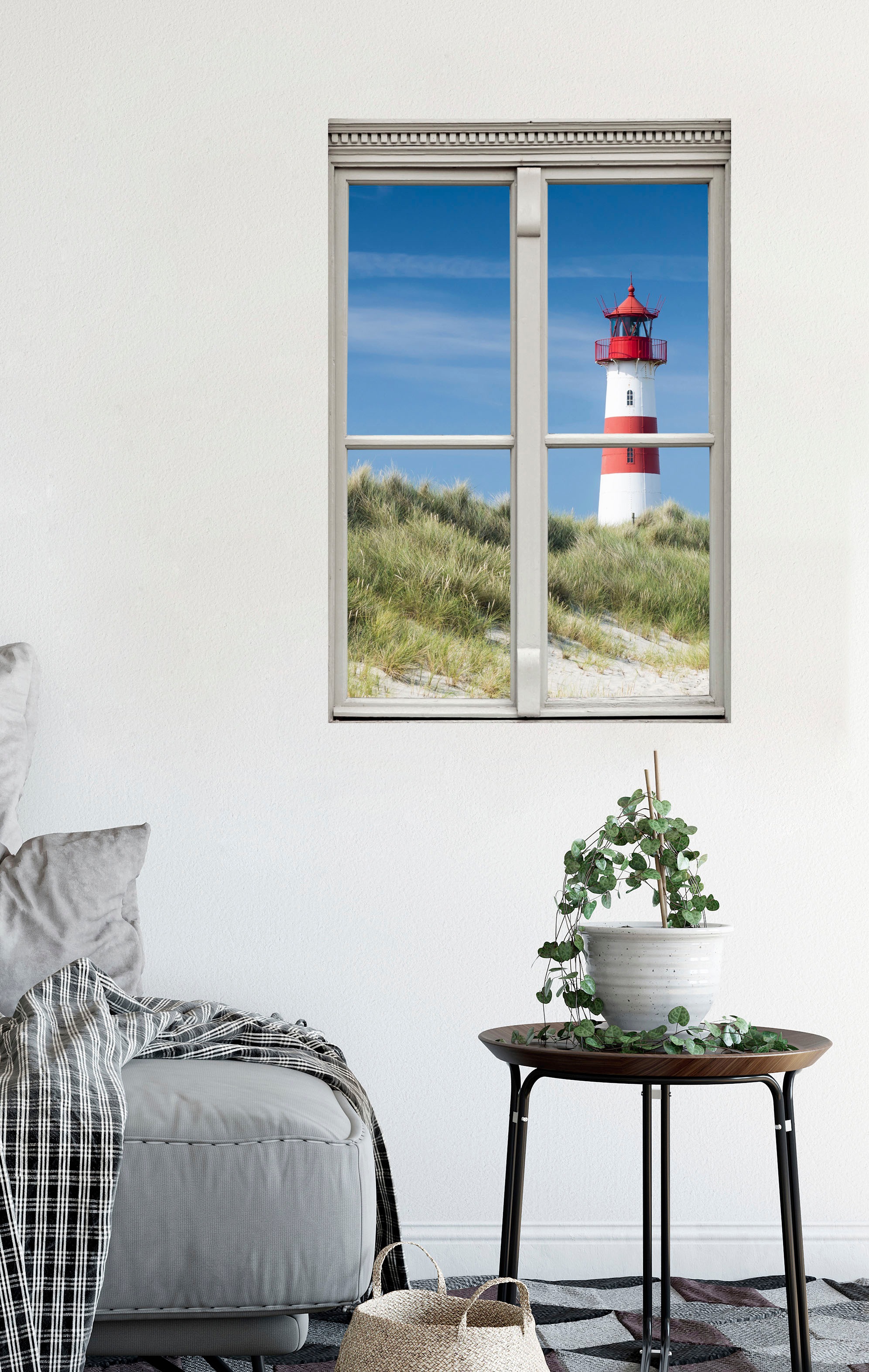 queence Wandsticker »Leuchtturm« Wandsticker, Wandbild, selbstklebend, 3D, Fenster