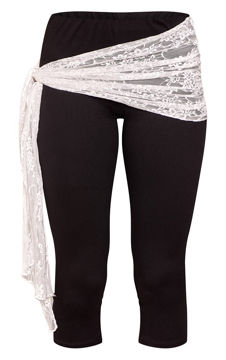 Noir Capri En Jersey Avec Détail Lacet À Nouer