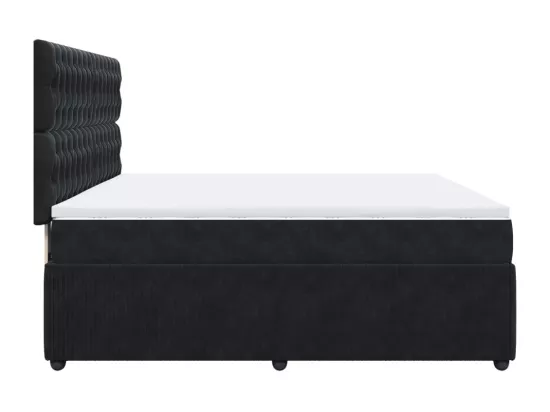 Sommier à lattes de lit avec matelas Noir 180x200 cm Velours