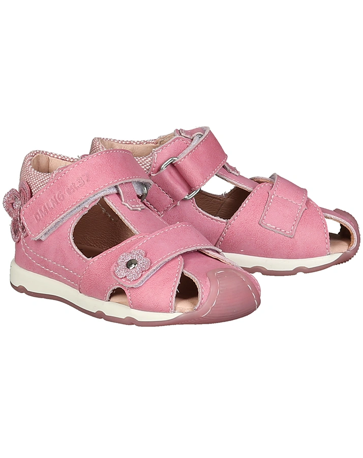Leder-Sandalen UDINE mit Zehenschutz in rosa