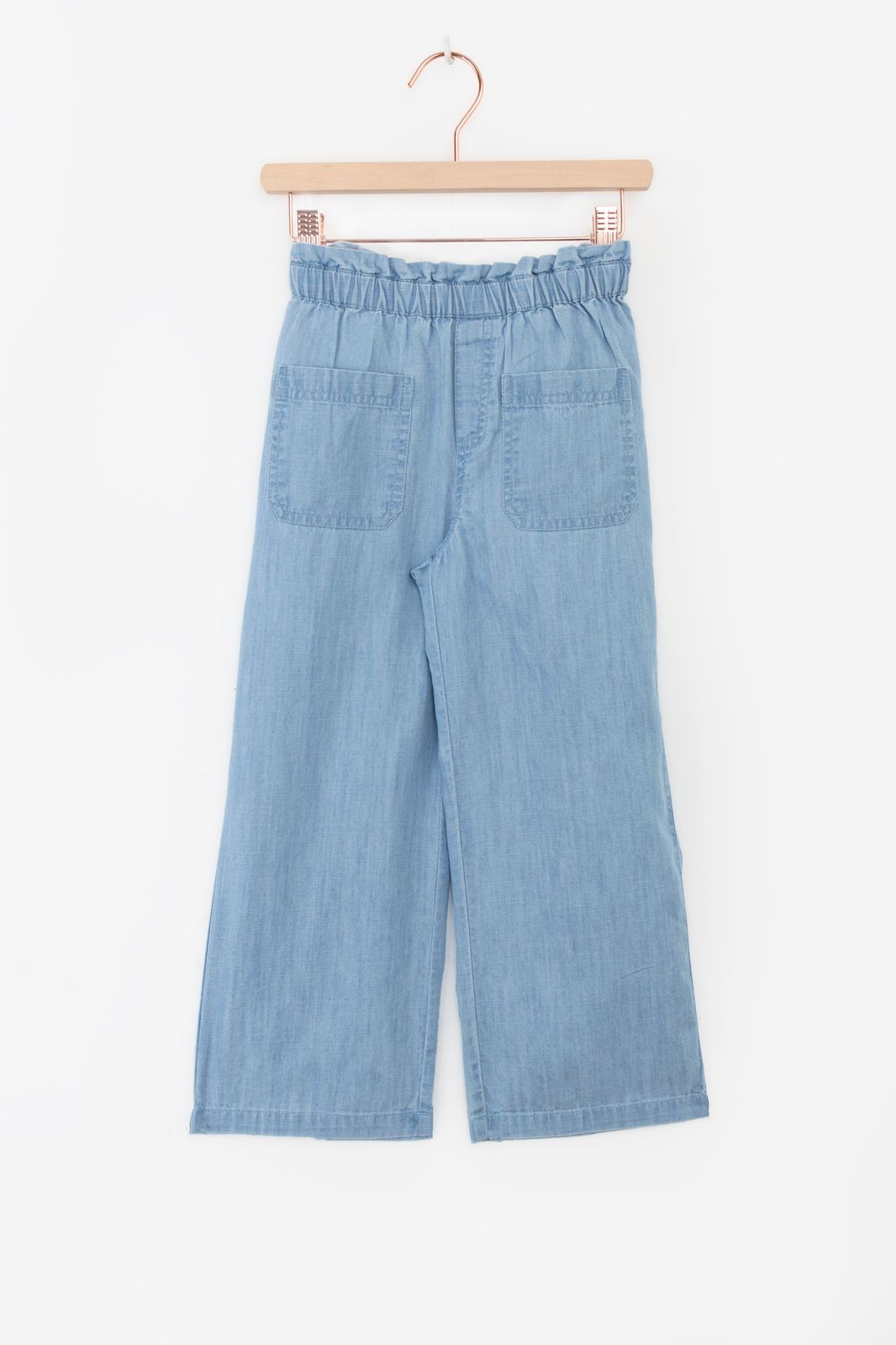 Denim loose fit pull on mousseline broek