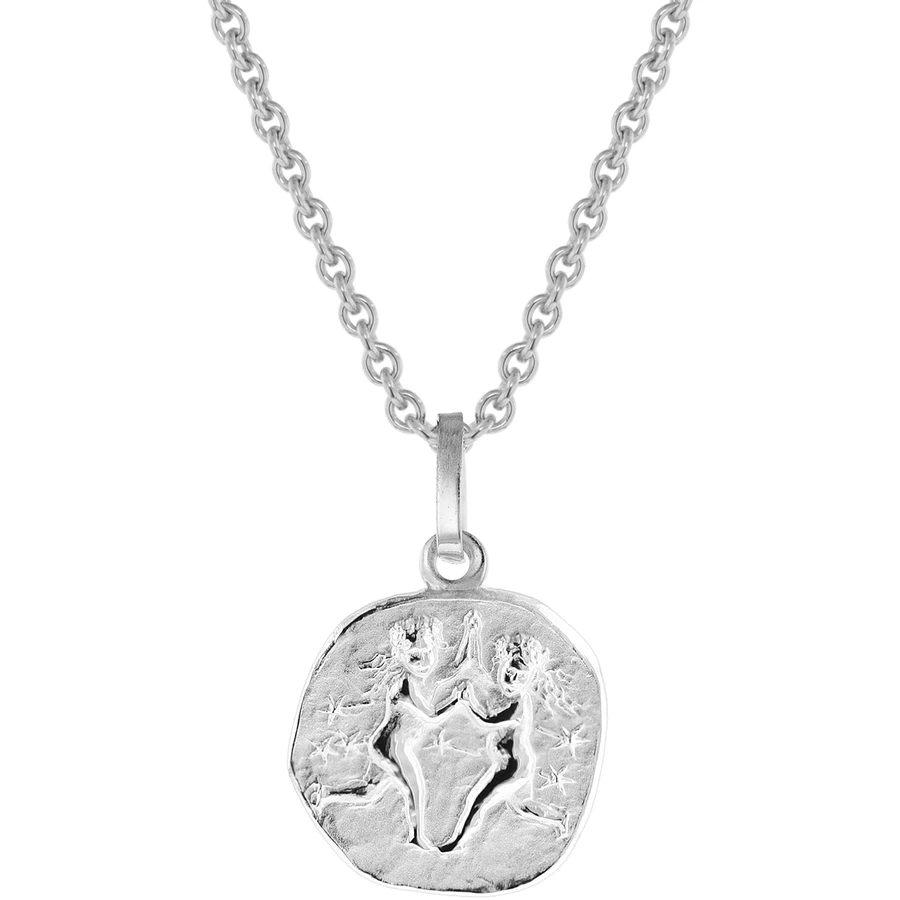 trendor Kinder Sternzeichen Zwilling Weißgold 333 Anhänger + Kette silver