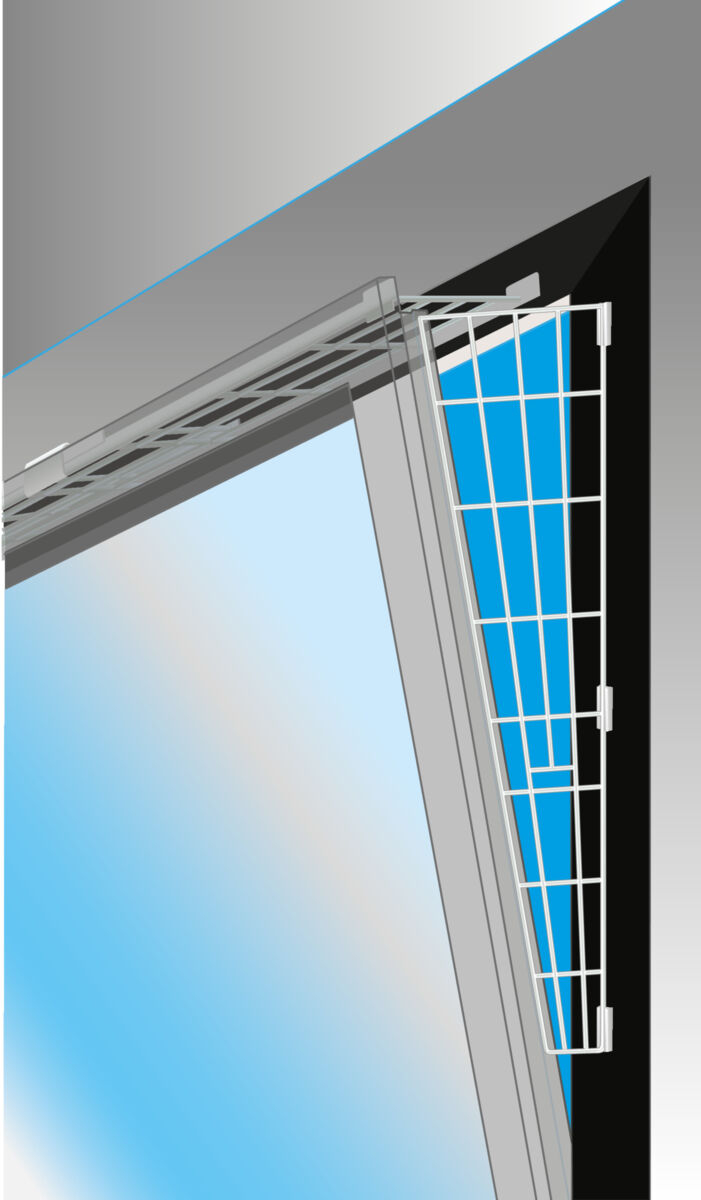 (62x16cm) Seitliches Fenster Schutzgitter Katzen Kippfenster Sicherung (44183) - Weiss