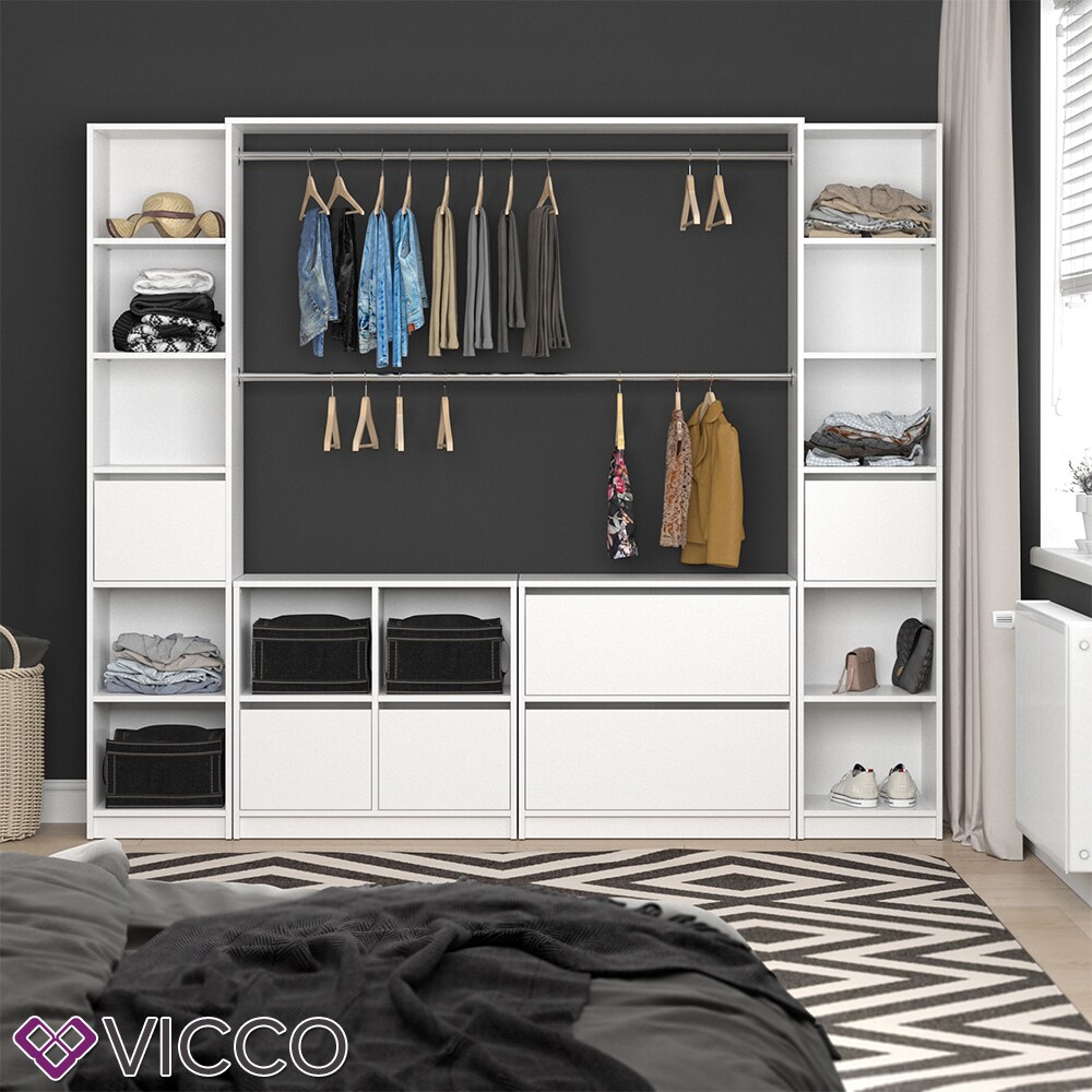 Vicco Kleiderschrank GUEST - Regal Schlafzimmer Erweiterung geteilt Schublade