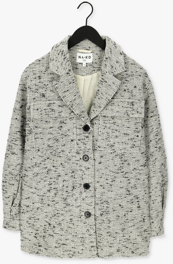 NA-KD ecru na-kd jack oversized tweed jacket