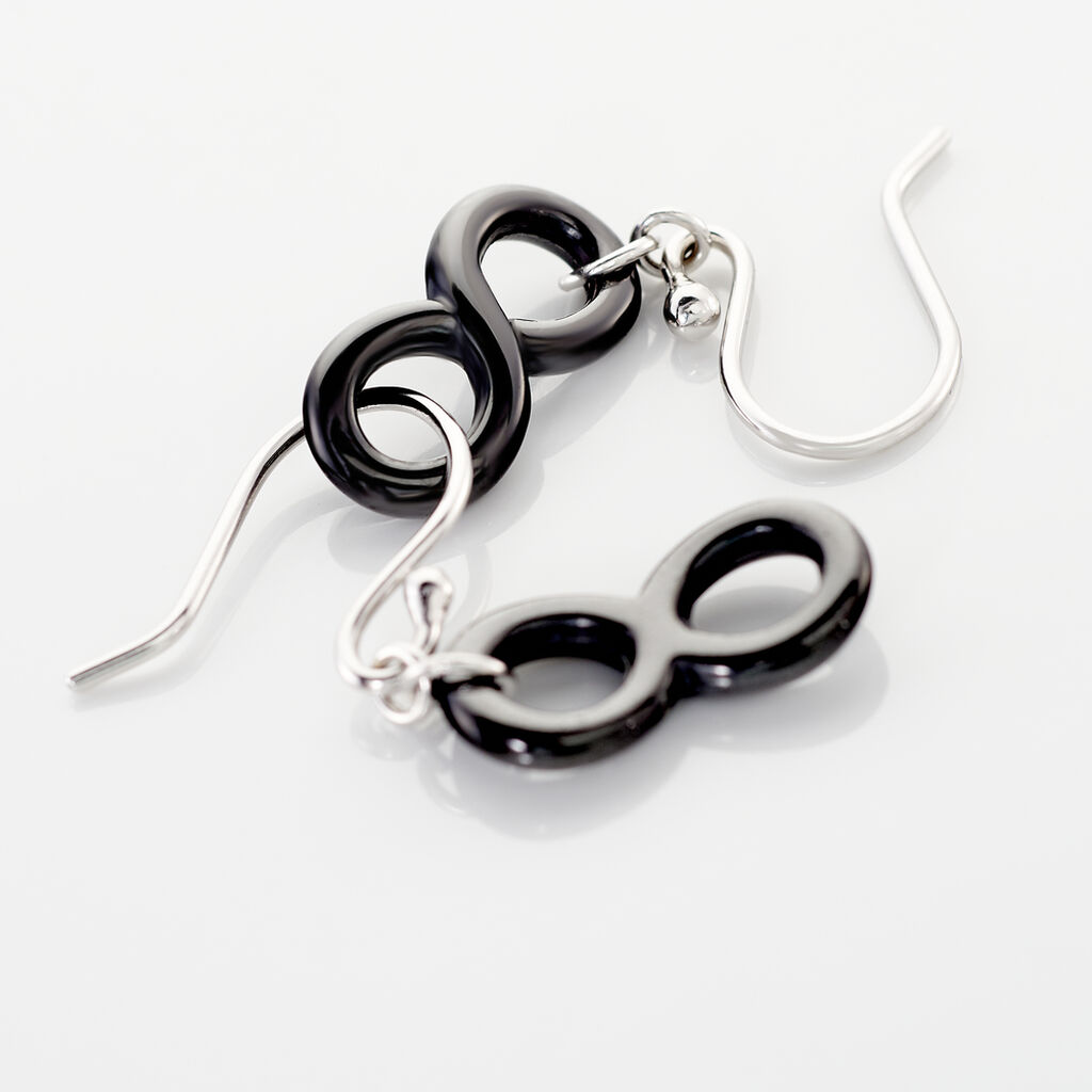 Boucles D'oreilles Pendantes Alicia Argent Blanc Céramique