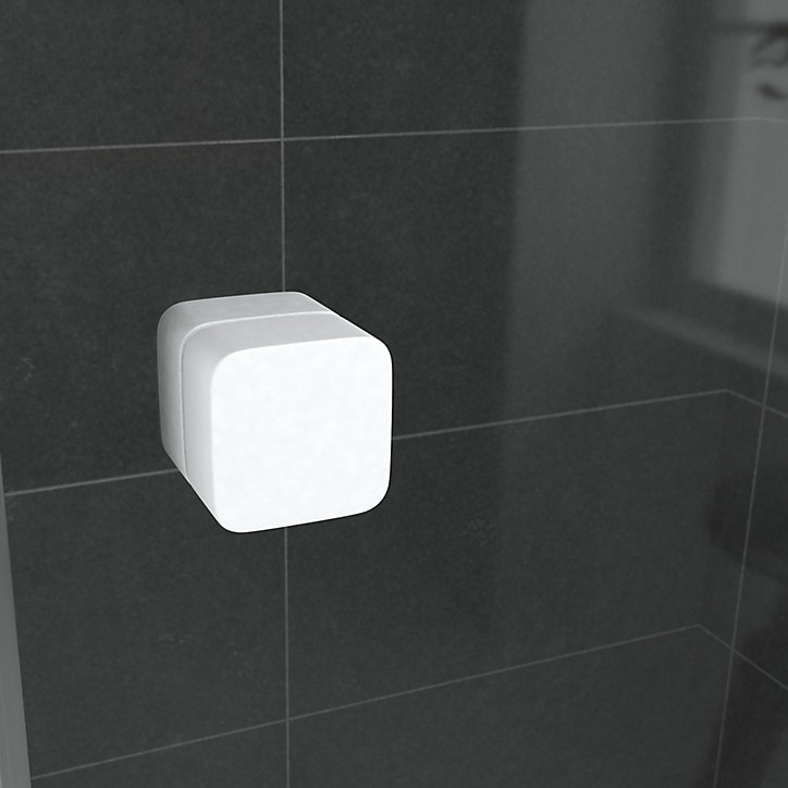 Porte de douche pivotante blanc Galedo Spot transparent 70 à 80cm
