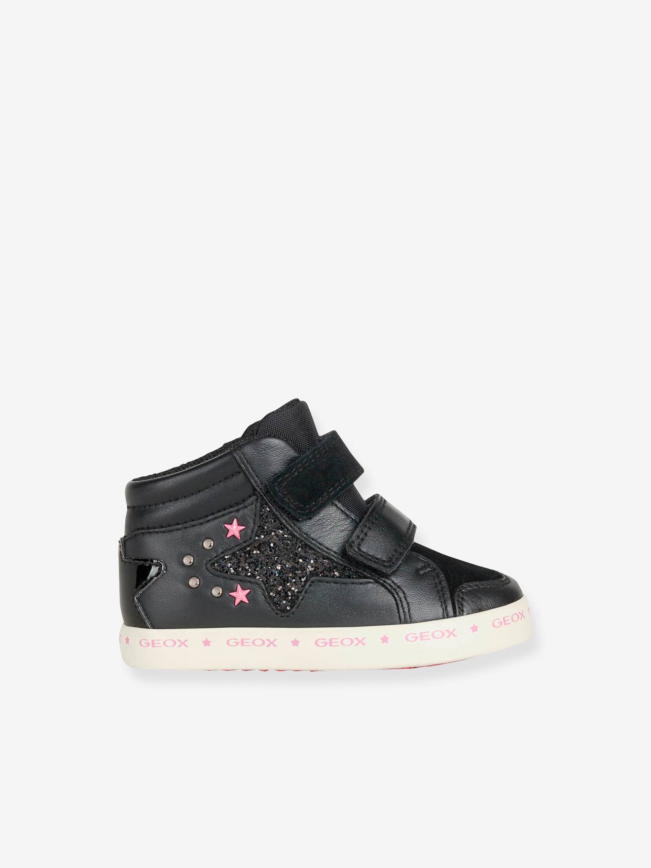 Sapatinhos de bebê Kilwi Girl B GEOX®, tamanho médio, preto, lisos com estampas.