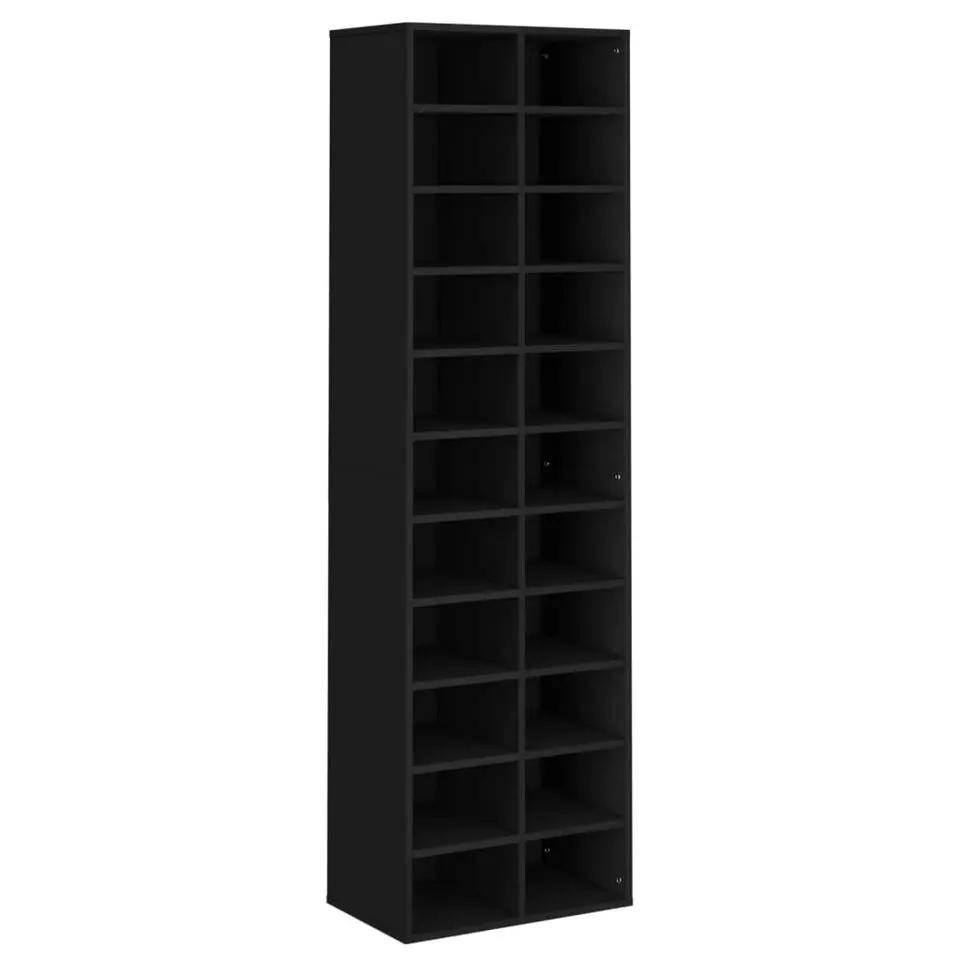 vidaXL - Schoenrek - Zwart - Bewerkt hout