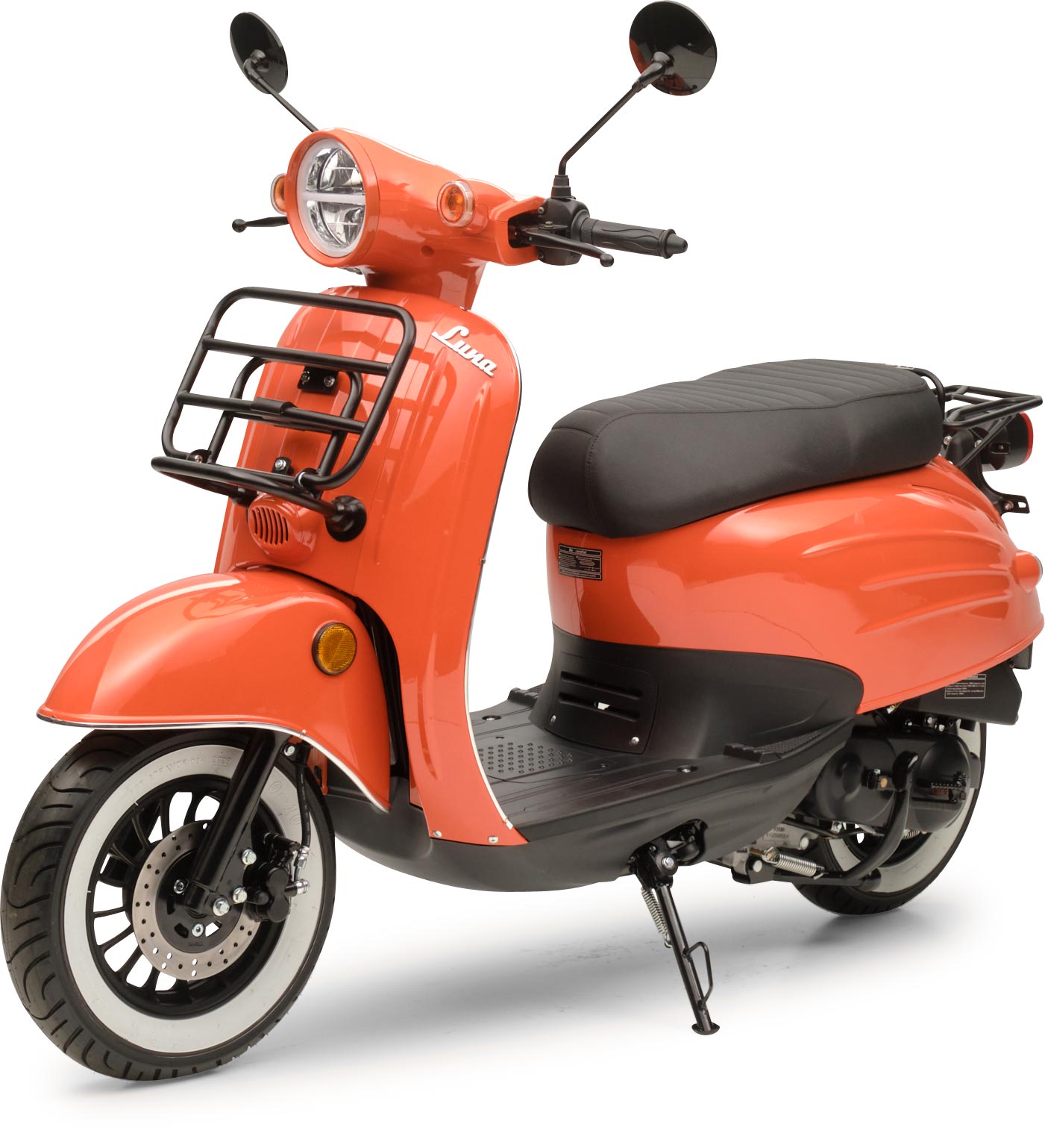 Motorroller Retro Luna Feuerrot 50ccm 45 kmh Moped Scooter