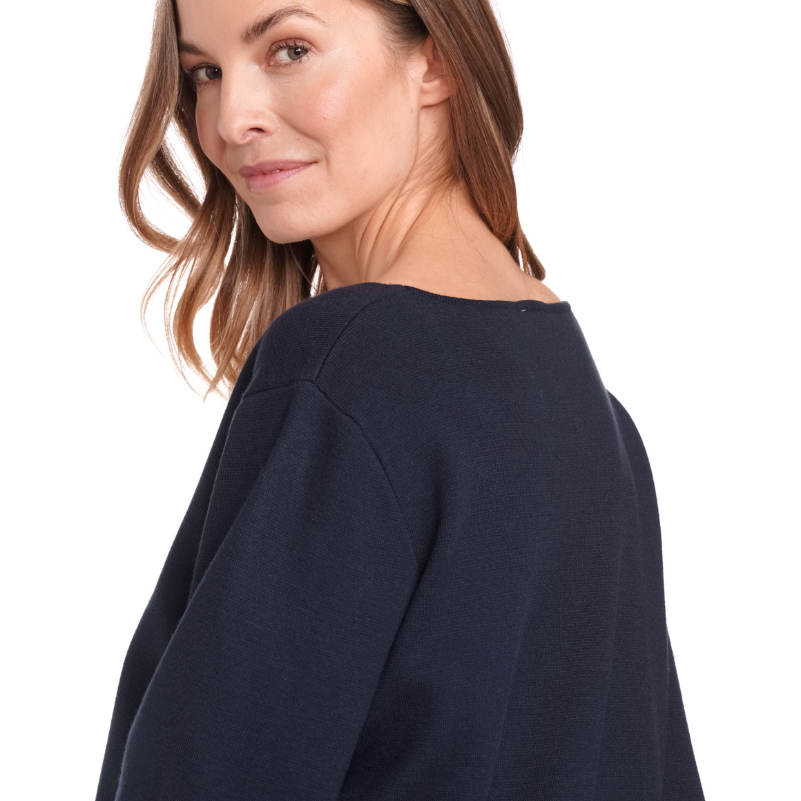 Gina Benotti Damen Pullover mit Kontraststreifen dunkelblau