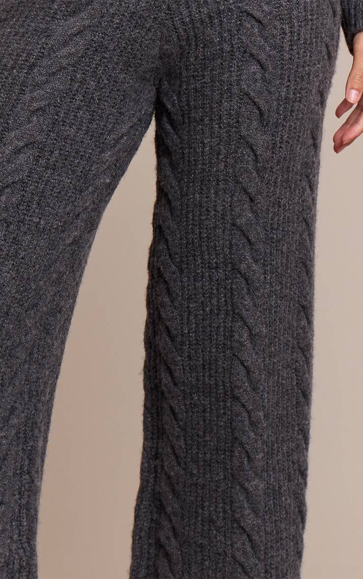 Charbon Pantalon En Tricot Torsadé
