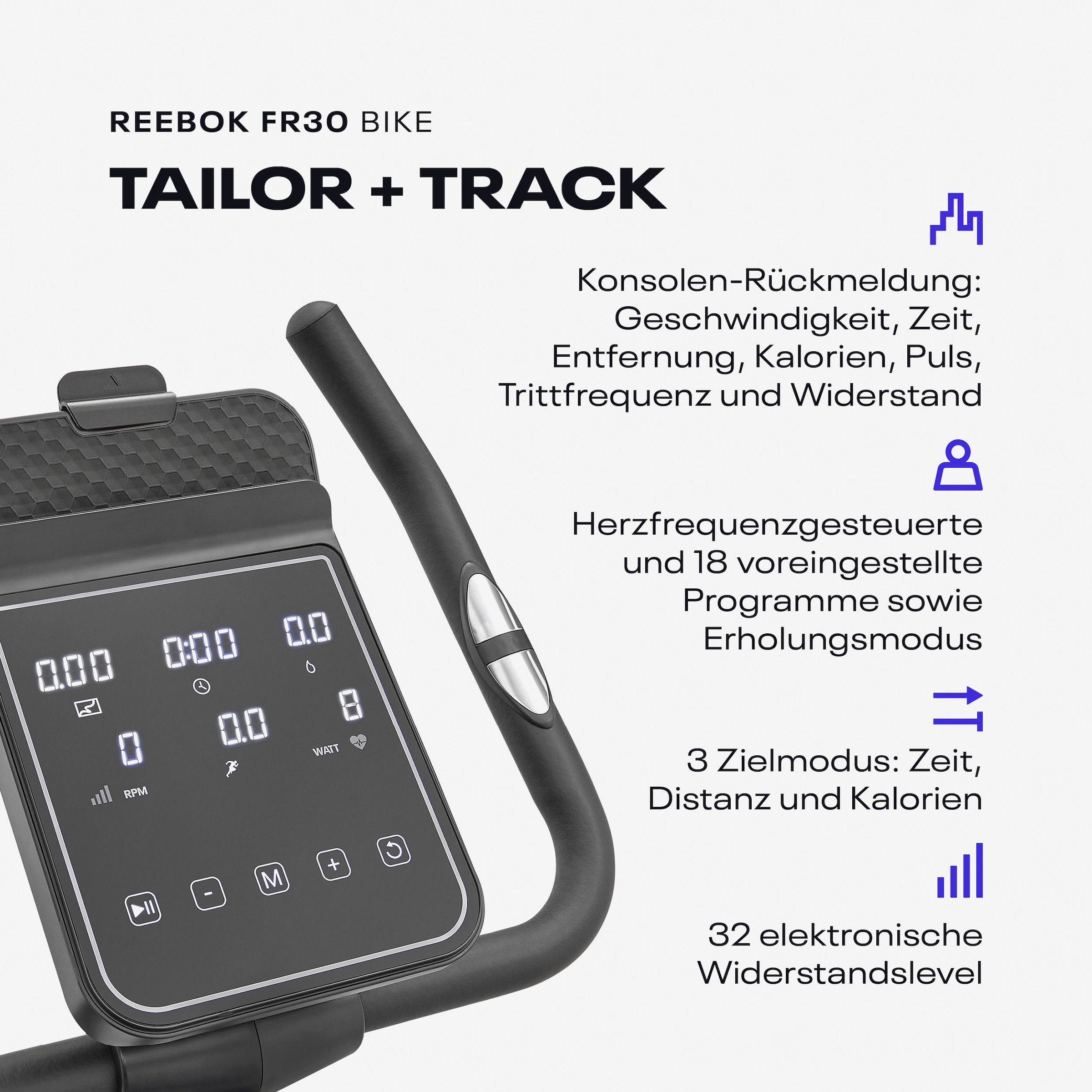 Reebok Ergometer »FR30« Schwungmasse ca. 4,5 kg, 18 Widerstandsstufen